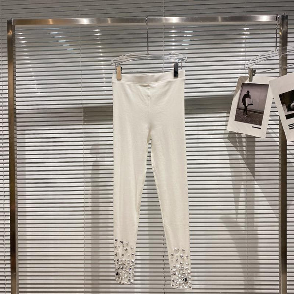 Leggings Deportivos Ajustados con Strass Brillante y Cintura Elástica