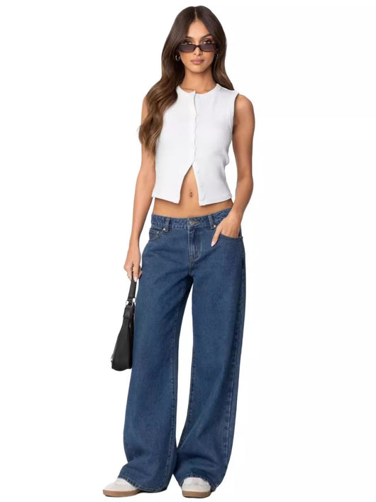 Jeans de Cintura Alta y Pierna Ancha Efecto Limpiador - Image 20