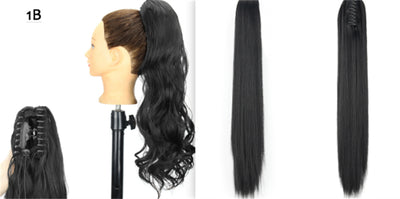 Peluca de Fibra Sintética con Clip Tipo Garra - Cabello Liso y Voluminoso - Image 37