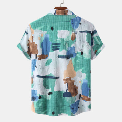 Camisa Casual Hombre Manga Corta Bicolor - Image 13