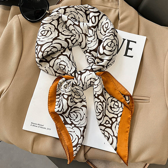Pañuelo de Seda Estampado Versátil - Banda Decorativa para Cabello y Accesorios