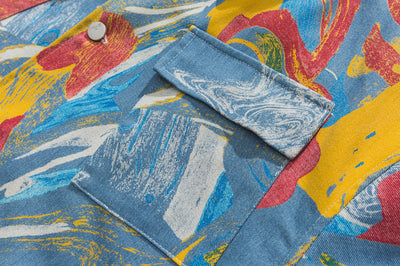 Chaqueta Denim Vintage con Graffiti de Tinta Artística - Image 15