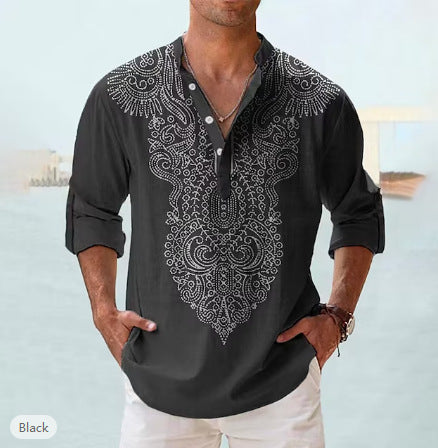 Camisa Hawaiana Estampada con Cuello de Pie para Verano - Image 13