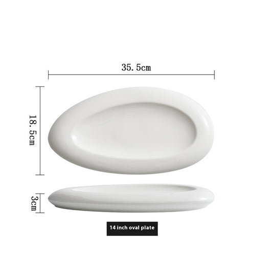 Plato de Cerámica Blanca con Diseño Irregular - Image 9
