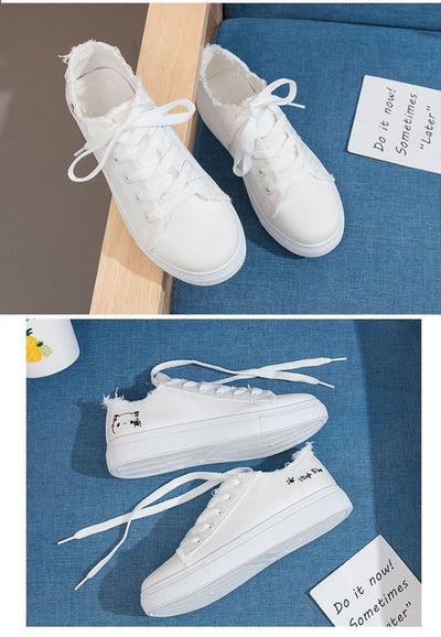 Zapatillas de Lona para Mujer Blancas Transpirables Casual Deportivas Primavera - Image 13