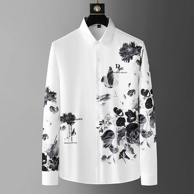 Camisa Slim Fit para Hombre con Estampado de Pintura Artística - Image 6