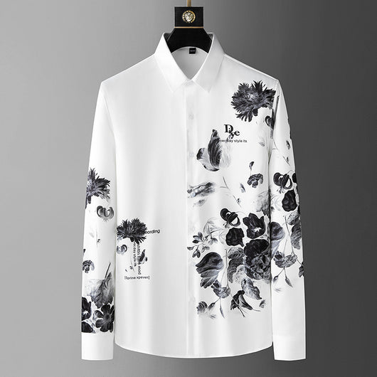 Camisa Slim Fit para Hombre con Estampado de Pintura Artística - Image 6