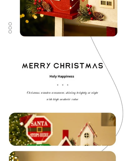 Adorno Navideño Casita de Madera con Buzón Decorativo - Image 11