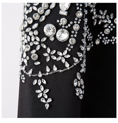 Blazer Elegante Negro con Cuello Solapa y Detalles en Strass - Image 8