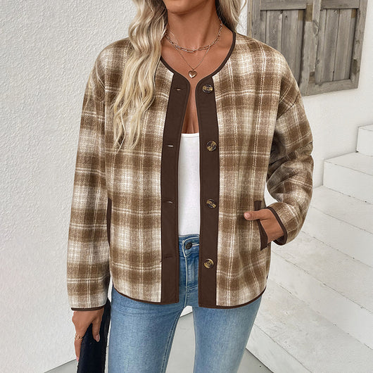 Cardigan de Cuadros para Mujer - Chaqueta Casual Versátil - Image 4