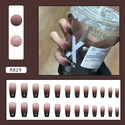 Uñas Postizas con Degradado Color Block - Set de 24 Piezas para un Look Sofisticado - Image 19