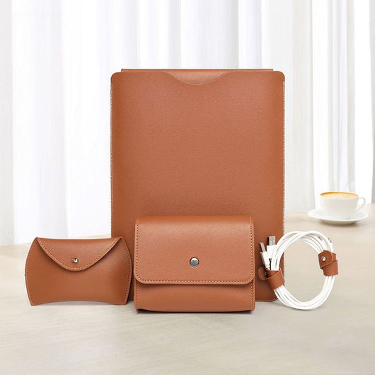 Bolsa Portafolios de Cuero con Cierre Seguro para Notebooks