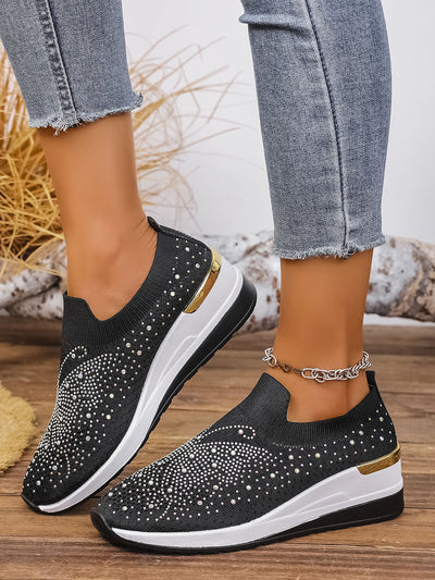 Zapatos de Tacón Cuña Verano para Mujer con Strass y Punta Redonda - Image 22