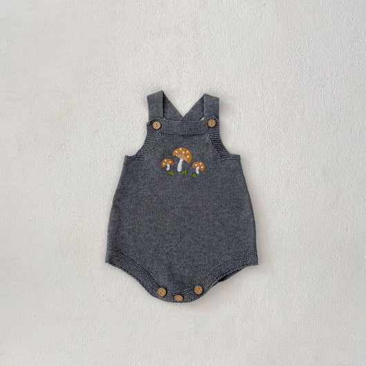 Peto Infantil con Bordado de Hongos + Gorro Juego para Bebés - Image 5