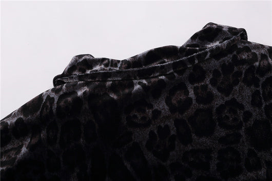 Abrigo Camisa Leopardo Terciopelo Estilo Europeo-Americano - Image 4