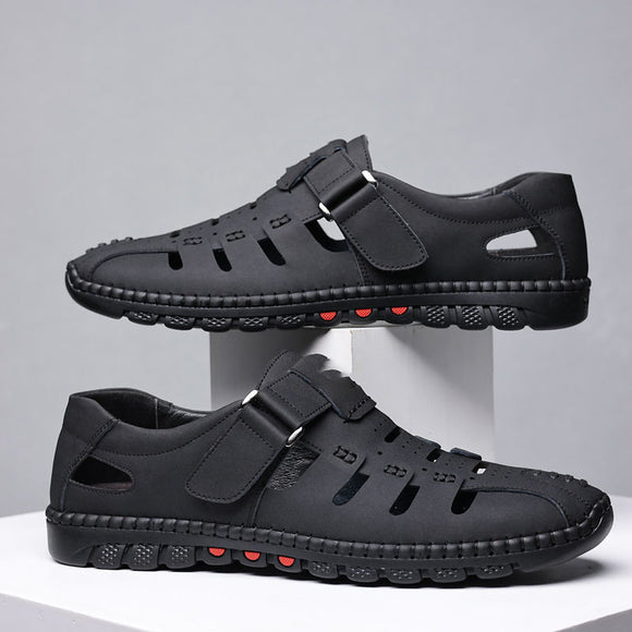 Zapatos Casuales de Cuero para Hombre con Diseño Calado Transpirable