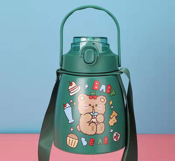Vaso Infantil de Gran Capacidad con Pajita de Acero Inoxidable