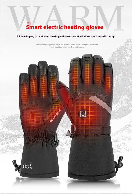 Guantes Térmicos Eléctricos de Piel de Oveja con Pantalla Táctil para Motocicleta - Image 21