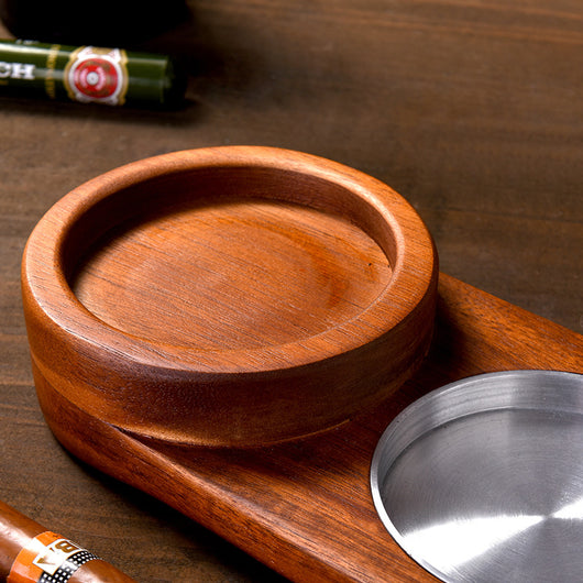 Cenicero de Madera 2 en 1 con Vaso para Whiskey y Soporte para Puros - Image 7