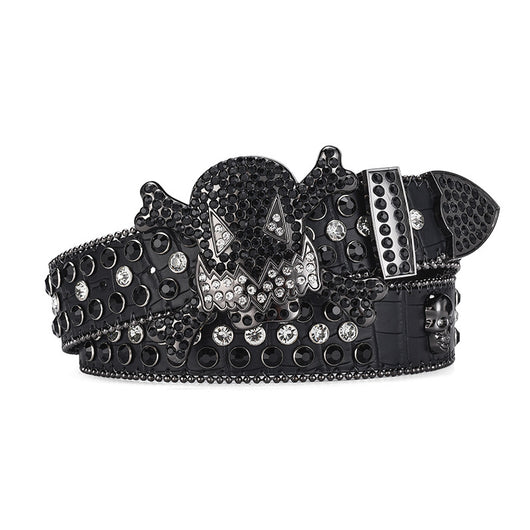 Cinturón Hip Hop Decorativo con Hebilla Negra y Incrustaciones de Diamantes de Imitación - Image 5