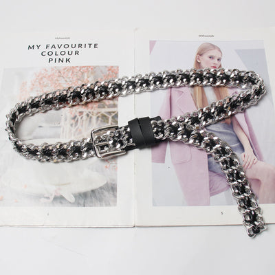 Cinturón Metálico Tejido para Mujer - Cadena de Moda Versátil - Image 3