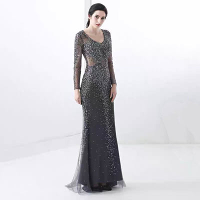 Vestido de Noche Elegante con Cola de Pez - Image 3