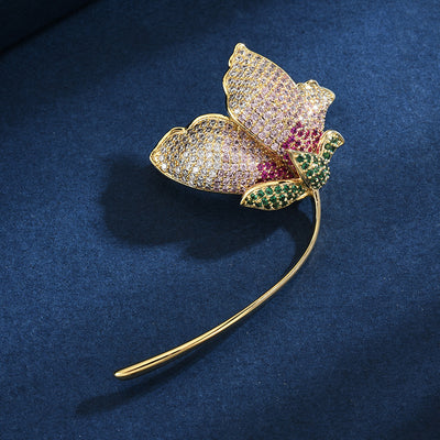 Broche de Traje Coreano Multicolor con Circonita - Alfiler Elegante para Blazer - Image 5