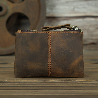Monedero Compacto de Cuero Crazy Horse Estilo Retro para Hombre - Image 27
