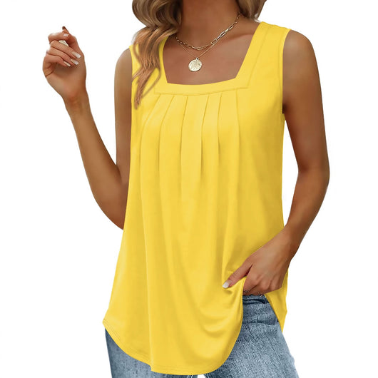 Chaleco Suelto Estampado con Cuello Halter Plisado para Mujer - Perfecto para Verano - Image 18