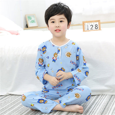 Pijama Infantil de Algodón y Seda - Manga Larga Ligera para el Hogar - Image 17