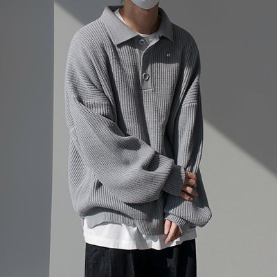 Polo Tejido Hombre Estilo Coreano Oversize - Image 5
