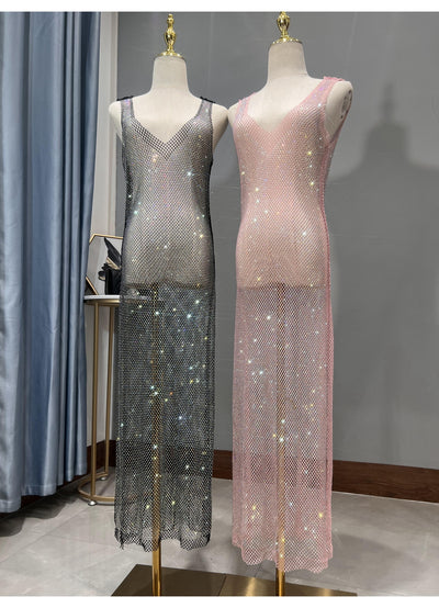 Falda Larga Brillante de Malla con Strass para Niña - Image 15