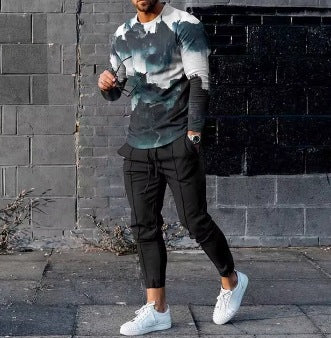 Traje Étnico Estampado de Manga Larga para Hombre - Image 7