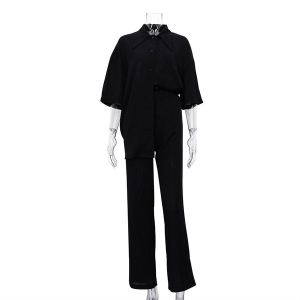 Conjunto Elegante de Pantalón y Blusa Suelta para Mujer - Image 5