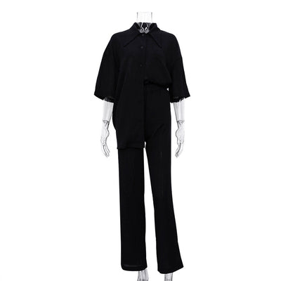 Conjunto Elegante de Pantalón y Blusa Suelta para Mujer - Image 5