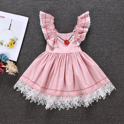Vestido Infantil Corto de Encaje Ajustado y Elegante - Image 6