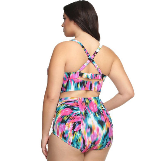 Bikini Estampado Push Up Cintura Alta Talla Grande Multicolor para Mujer - Image 10