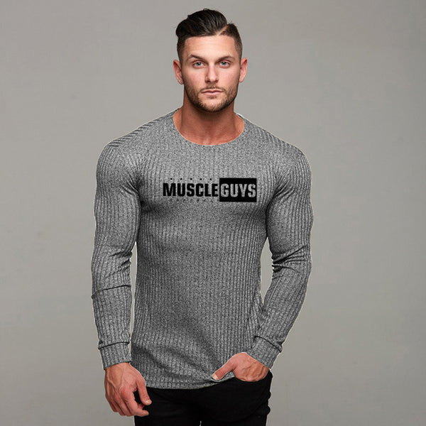 Camiseta Slim Fit Tejida Cuello Redondo para Hombre