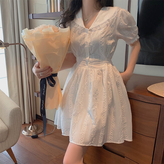 Vestido Hada con Cuello de Encaje Francés - Image 4