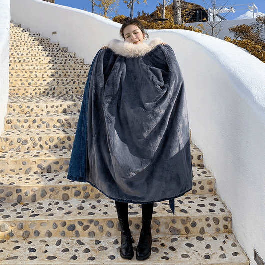 Chaqueta Acolchada Estilo Vaquero para Mujer Largo Medio - Image 9
