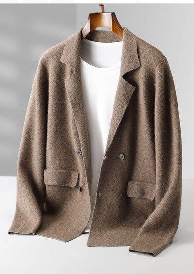 Saco Cardigan de Lana con Solapa - Diseño Holgado y Moderno - Image 12