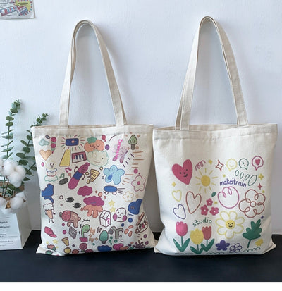 Bolsa de Lona Grande con Estampados Adorables - Capacidad Máxima - Image 27