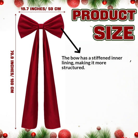 Moño Navideño de Terciopelo Oversized para el Hogar - Image 10