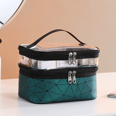 Bolsa Cosmética Cuadrada Impermeable Gran Capacidad con Diseño Diamante - Image 16