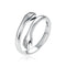925 Sterling Banhado a Prata Anel Abraço de Duas Mãos Feminino Retrô Tailandês Anel Simples Banhado a Prata