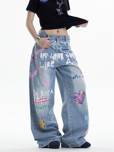Pantalones Rectos Anchos con Cadena Estampada para Mujer - Image 15