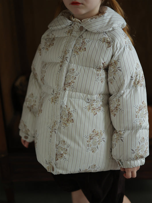 Abrigo Infantil Invierno Acolchado Floral Coreano - Image 13