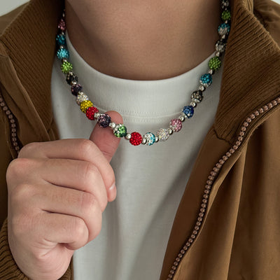 Collar para Hombre con Diamantes de Colores y Perlas de Diamante - Image 3
