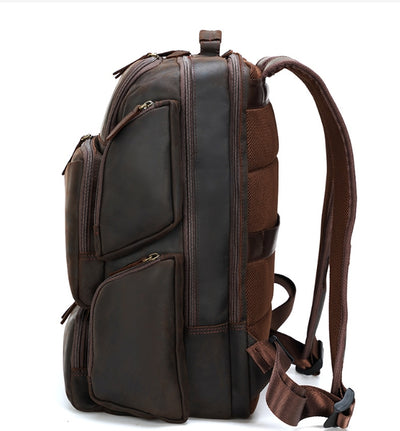 Mochila de Cuero Genuino para Viajes y Trabajo - Capacidad Grande 17 Pulgadas - Image 17