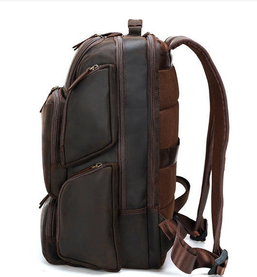Mochila de Cuero Genuino para Viajes y Trabajo - Capacidad Grande 17 Pulgadas - Image 17